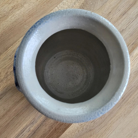 Vintage German Salt-glazed Pottery, French Country Blue Cobalt Crock Stoneware - Picture 6 of 8